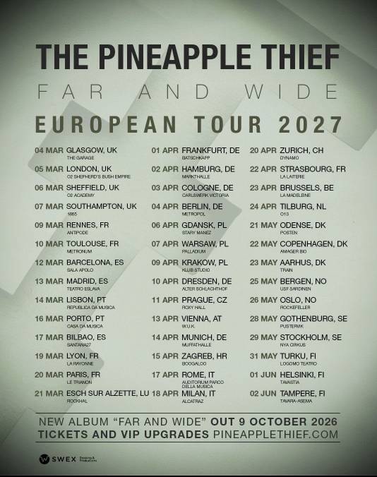The Pineapple Thief tour poster