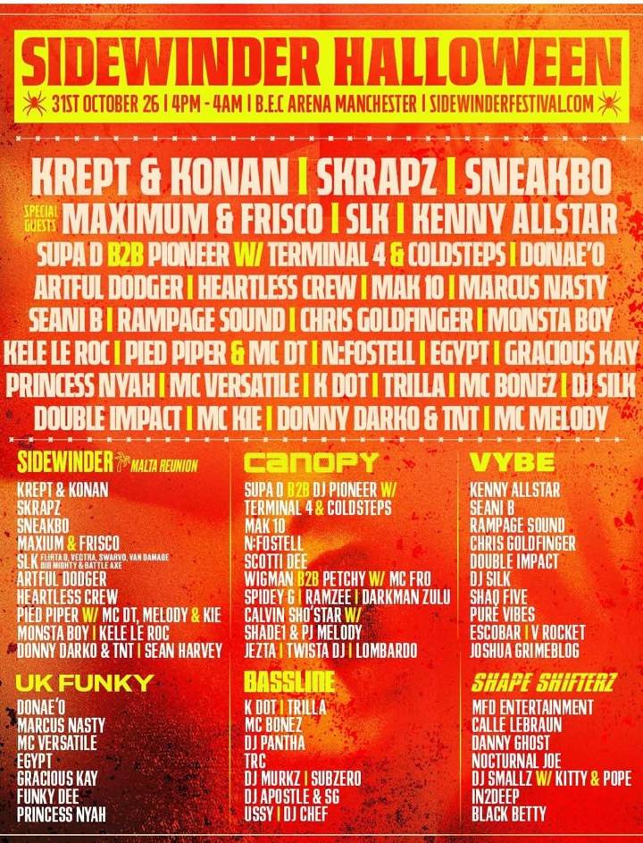 Sidewinder Halloween tour poster