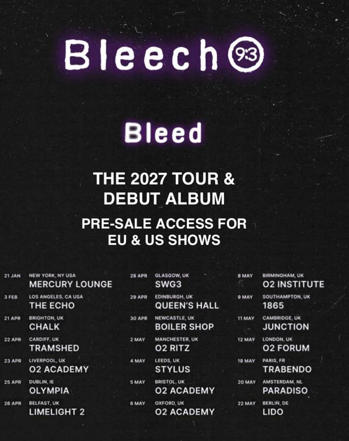 Bleech tour poster