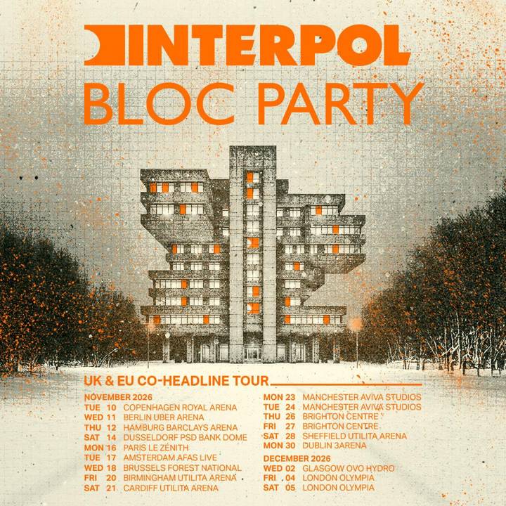 Interpol & Bloc Party tour poster