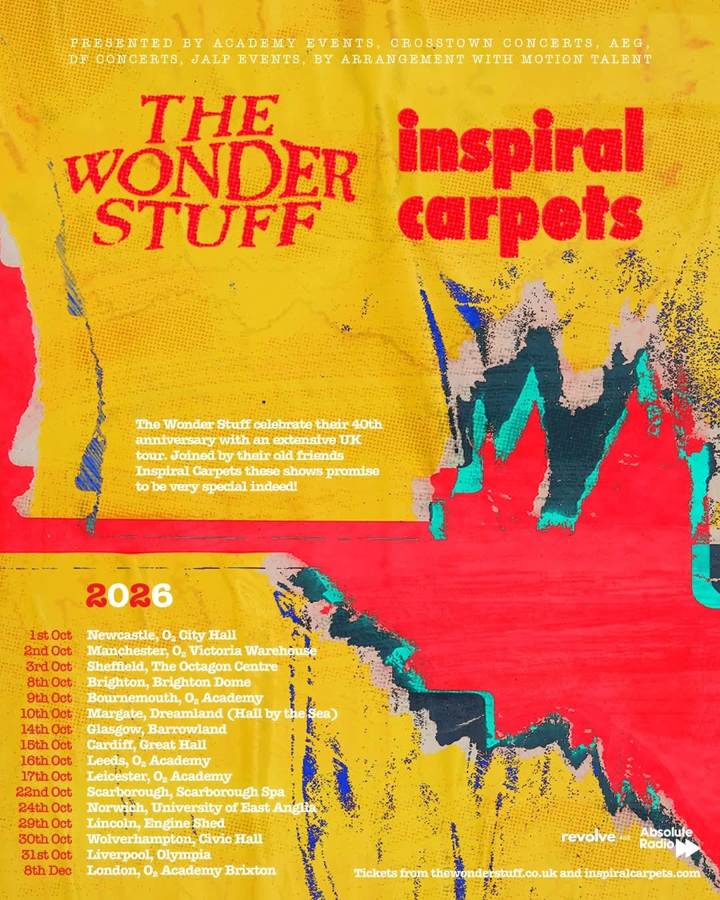 The Wonder Stuff & Inspiral Carpets tour poster
