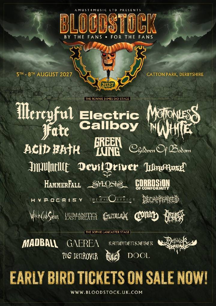 Bloodstock 2027 tour poster