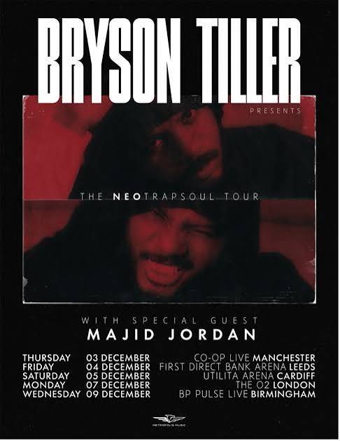 Bryson Tiller tour poster