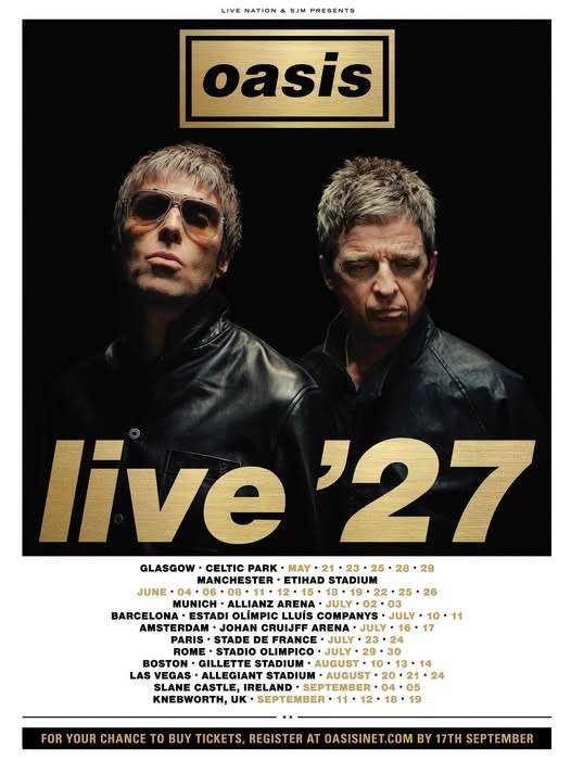 Oasis tour poster