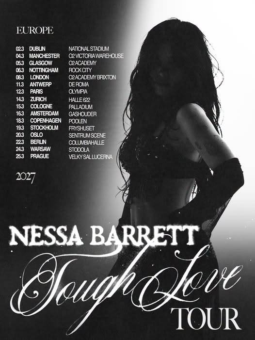 Nessa Barrett tour poster