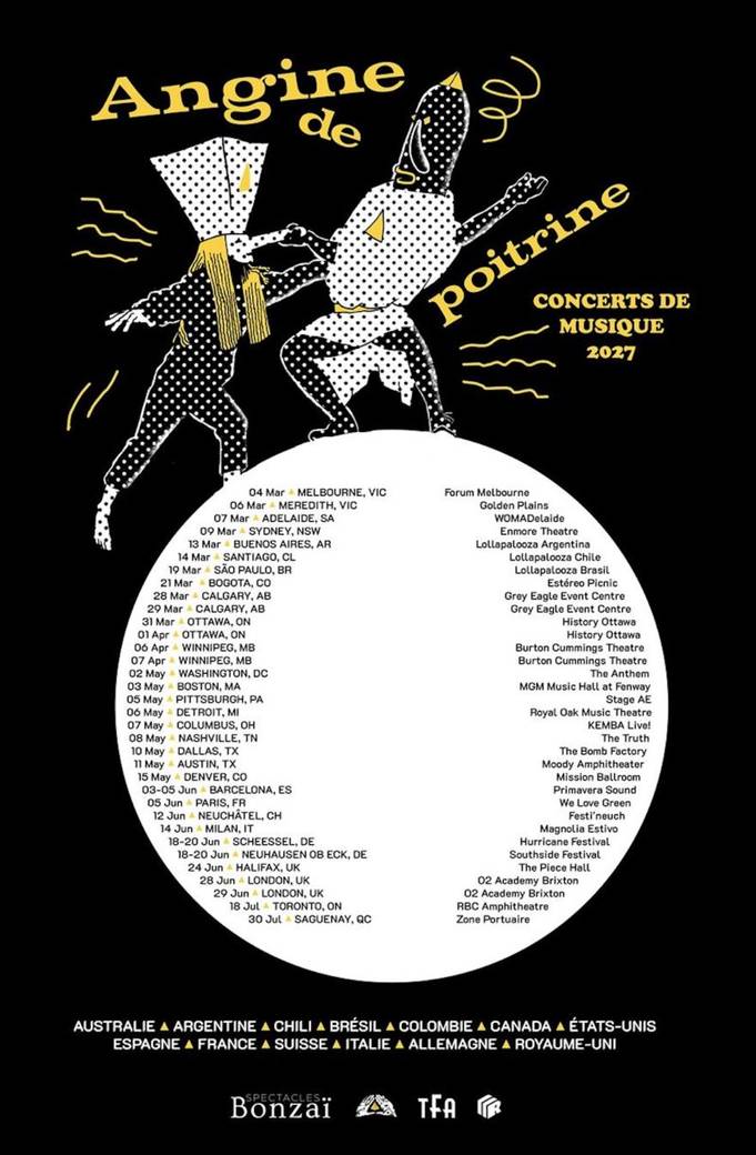 Angine de Poitrine tour poster
